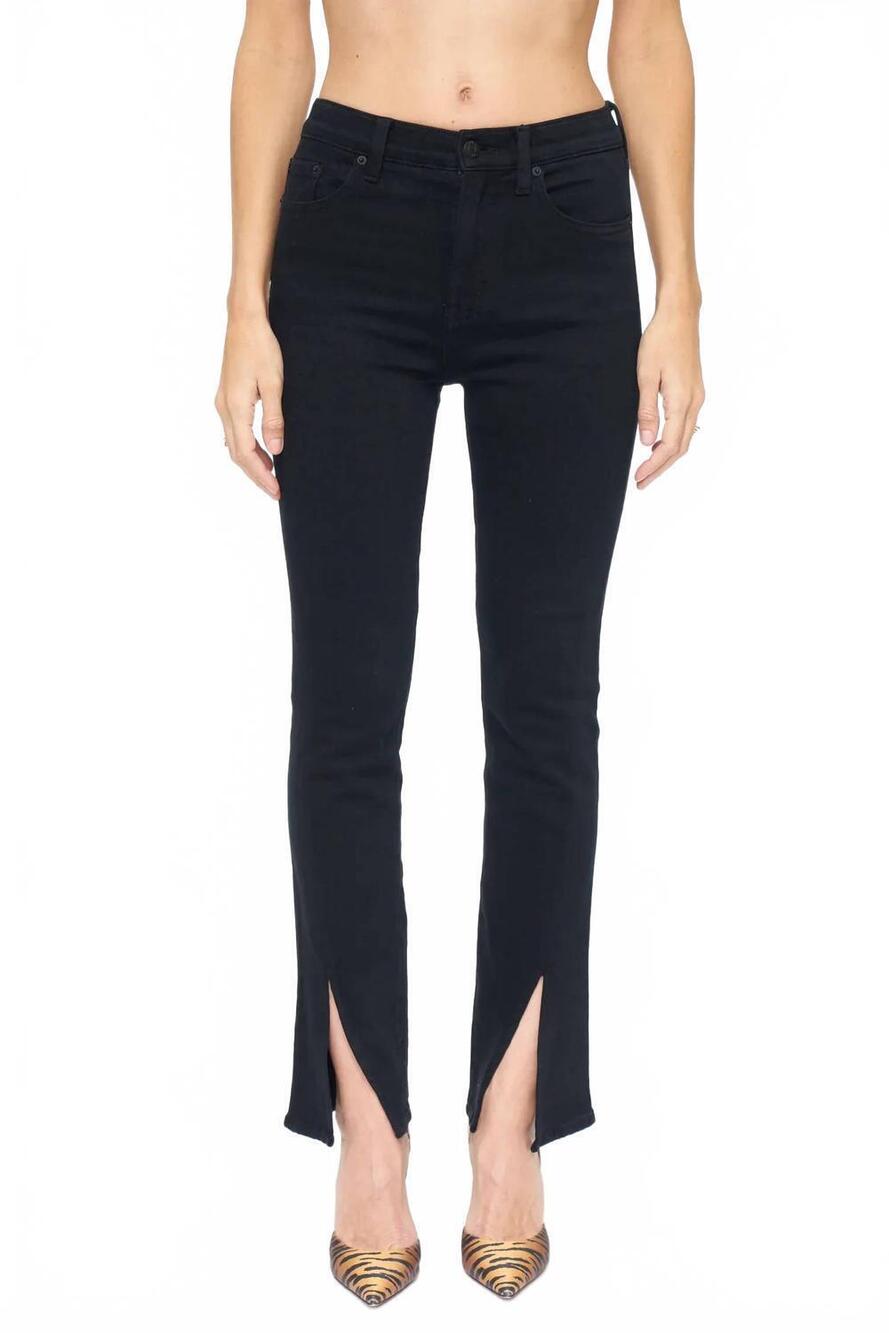 NEW PISTOLA teagan split hem high rise jeans in dark vinyl